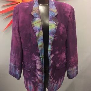 Tie Dye Men’s Silk/Linen Blazer Sz Large